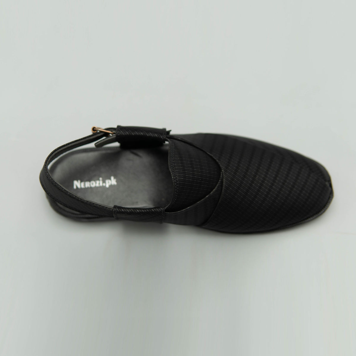 Textured Black Casual Sandals
