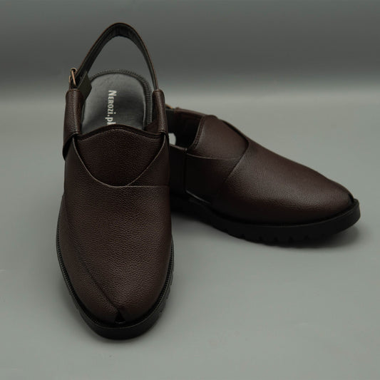 Noir Textured Deep brown Sandals