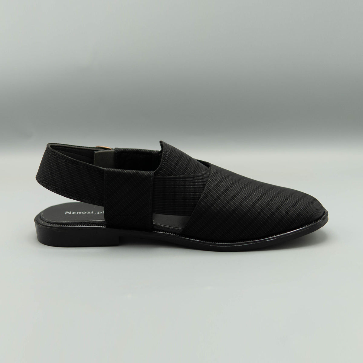 Textured Black Casual Sandals