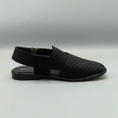 Textured Black Casual Sandals