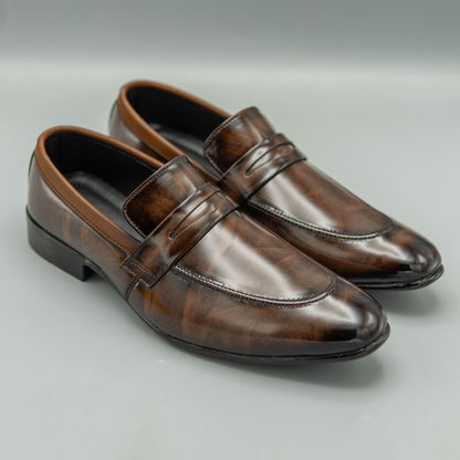 Burnished Brown Loafers For Light Weight Comfort
