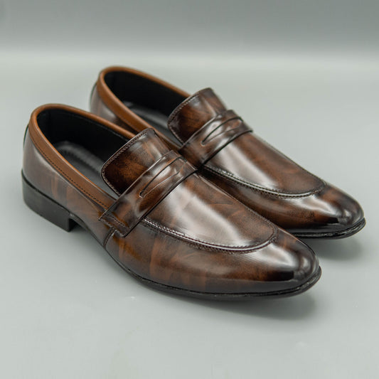 Burnished Brown Loafers For Light Weight Comfort