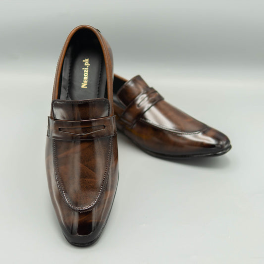 Burnished Brown Loafers For Light Weight Comfort