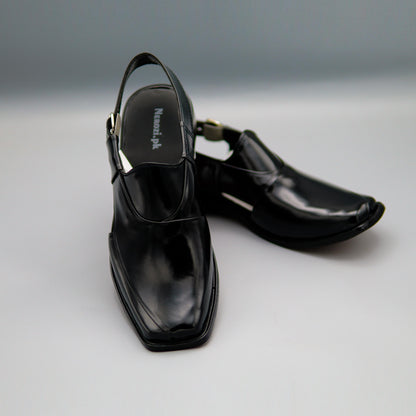 Casual Chappal Black Hand Crafted