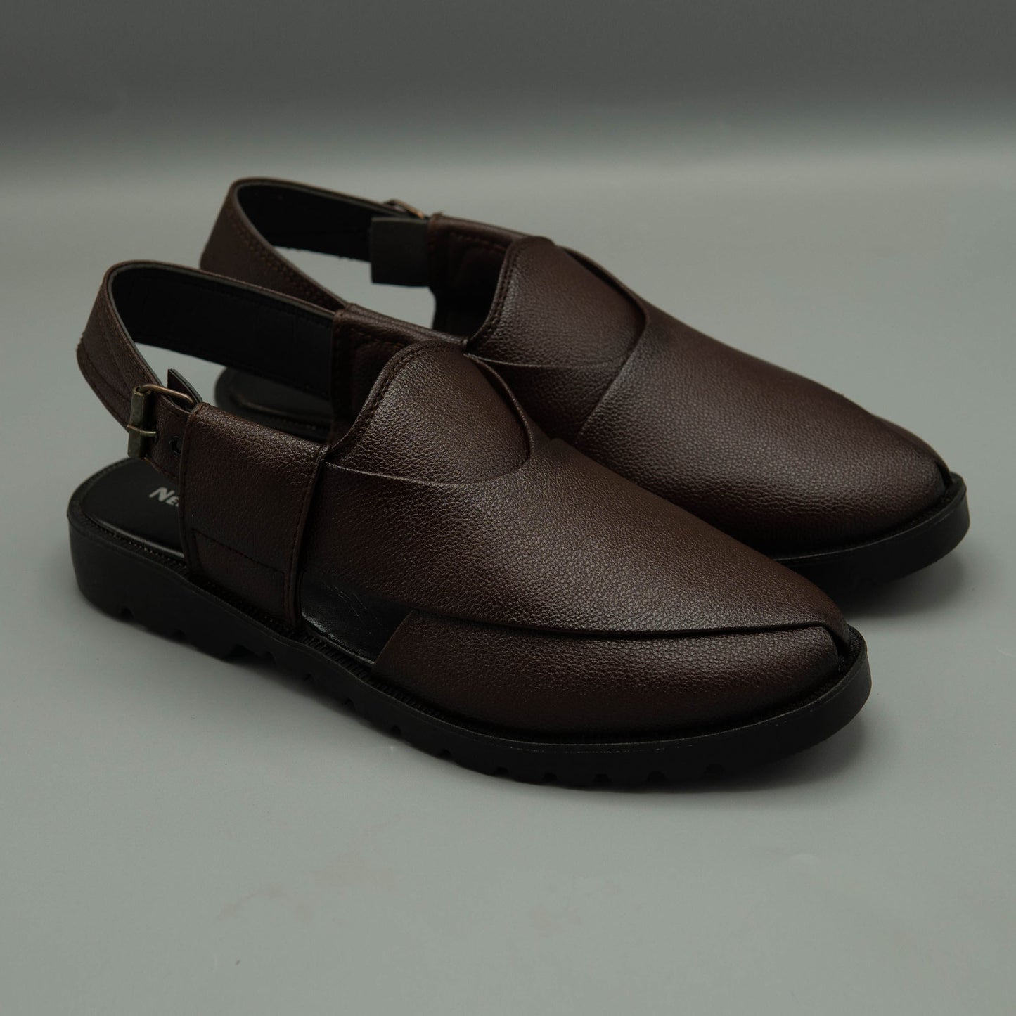 Noir Textured Deep brown Sandals