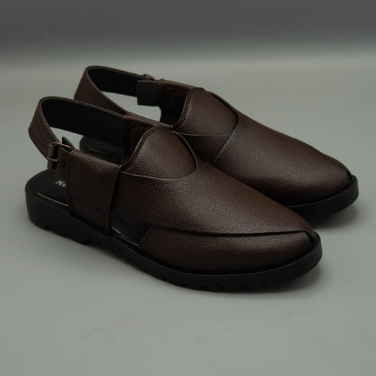 Noir Textured Deep brown Sandals