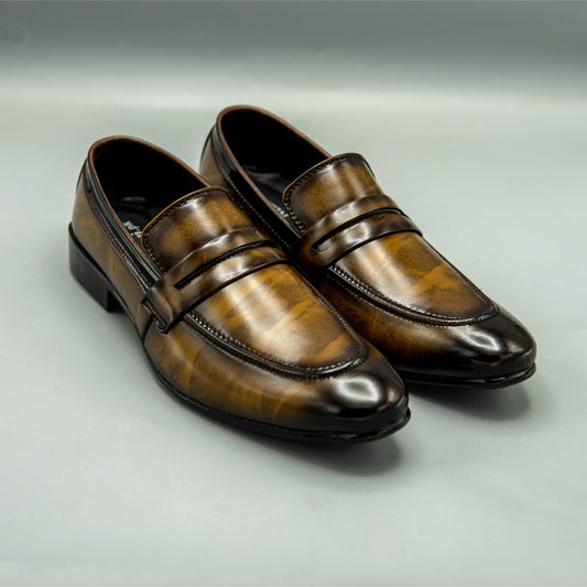 Tan Patina Loafers For Light Weight Comfort