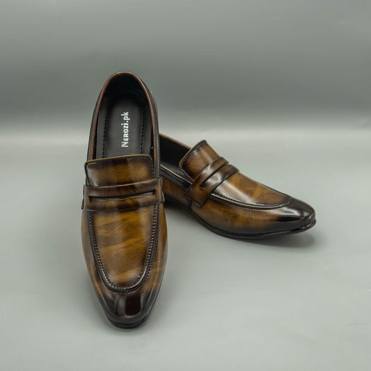 Tan Patina Loafers For Light Weight Comfort