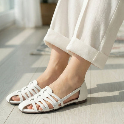 Ivory White Color Sandals Premium Collection by Douce