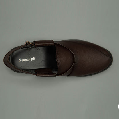 Noir Textured Deep brown Sandals